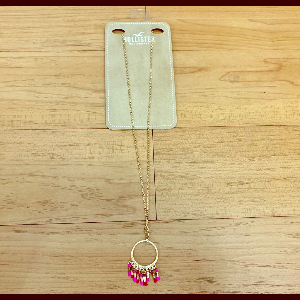 Gold Tone O Ring Necklace